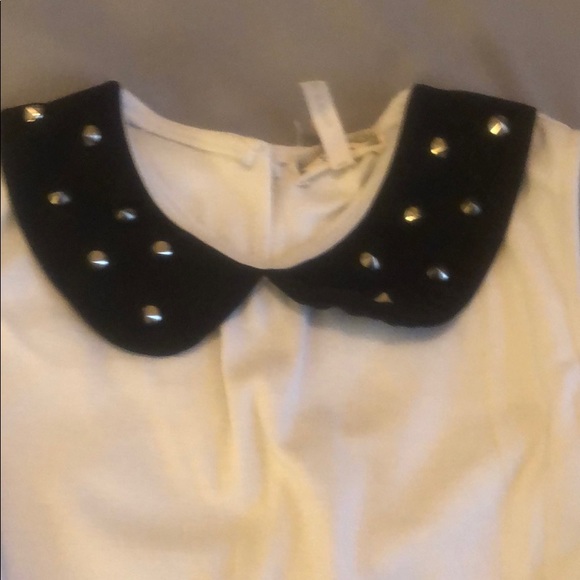 Spiky Collar Peplum Blouse - Picture 2 of 3